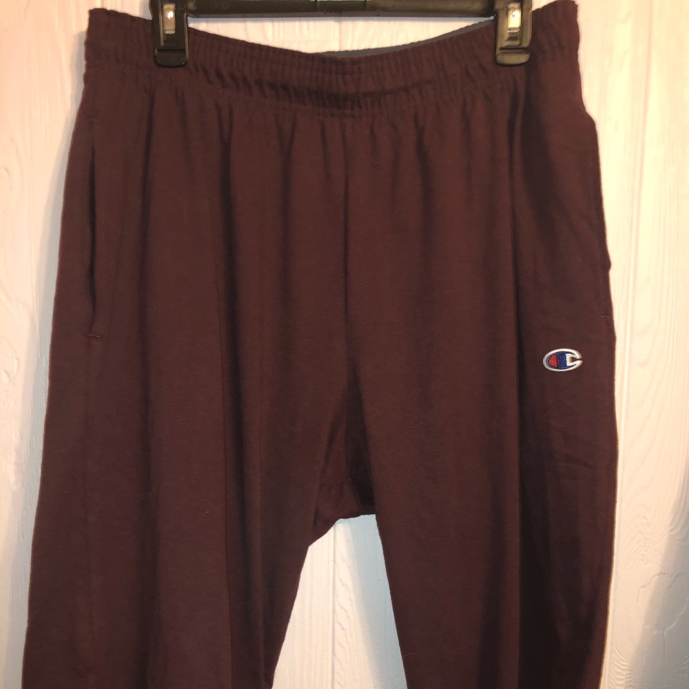 Champion Maroon unisex sweatpants.